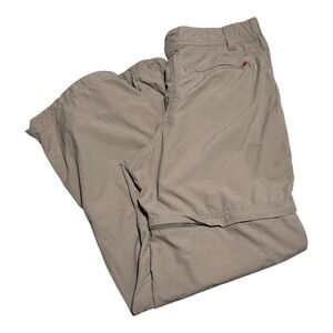 L.L. Bean 100% Nylon Tan/Khaki Convertible Hiking Pants Womens 12 (Fits 33x28.5)